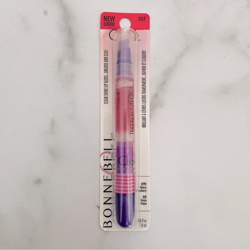 Bonne Bell Y2K Hype Cherry Strawberry Clic-It Clear Shine Lip Gloss- NIB